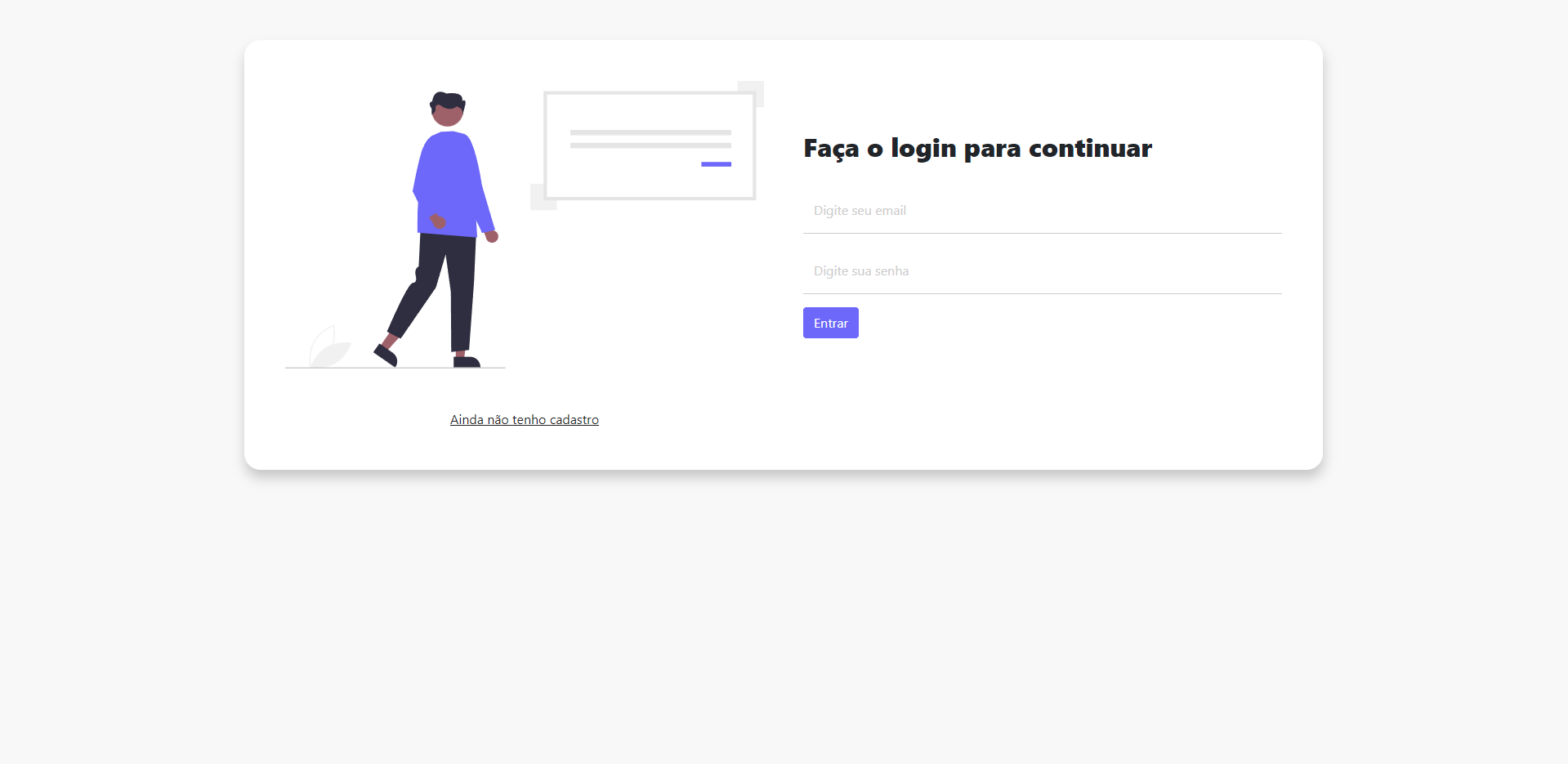 projeto tela de login